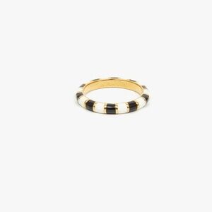 Clare V. Black & Cream Stripe Enamel Ring